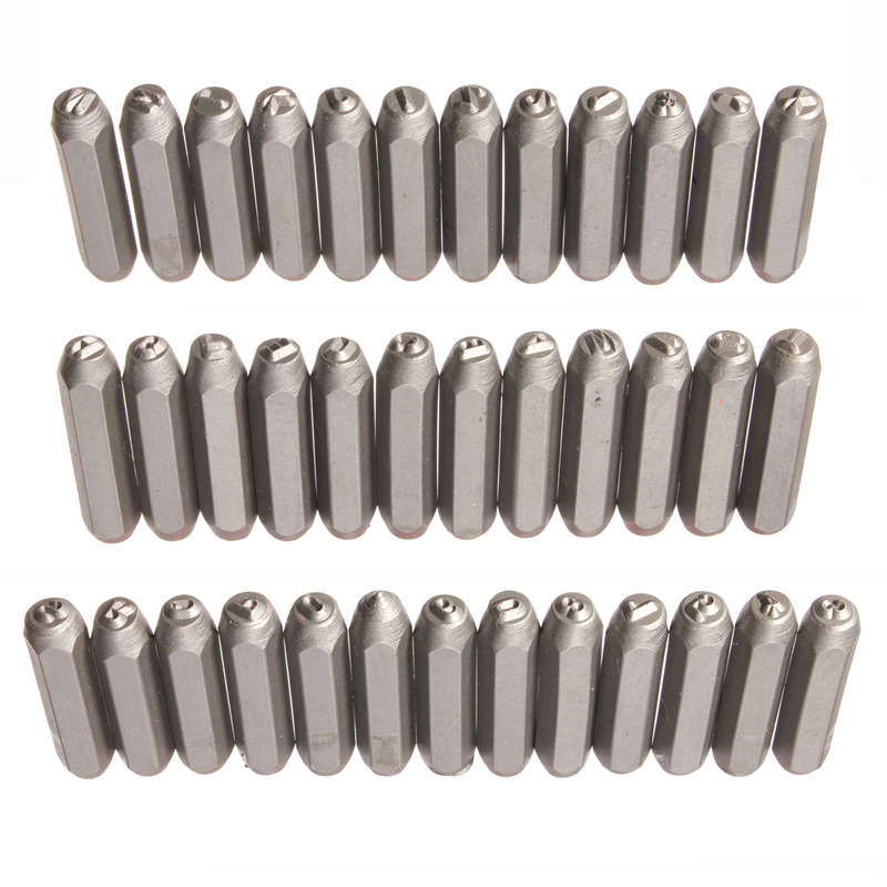 38Pcs Steel 1/8inch Number Letters Hand Stamp Set Kit for Soft Metal Punch