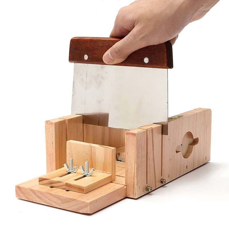9Pcs Wooden Soap Loaf Cutter Mold Soap Making Tools Set Stainless Steel Wax Soap Slicer DIY Cake Bre