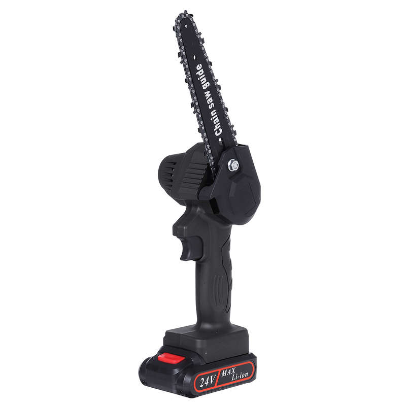 DC 24V 6 Inch Cordless Electric Chain Saw Wood Mini Cutter 550W One-Hand Saw wi