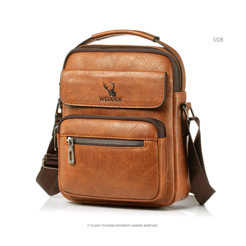 Business Large-Capacity Leather Macbook Storage Bag Travel Backpack Crossbody Bag Handbag