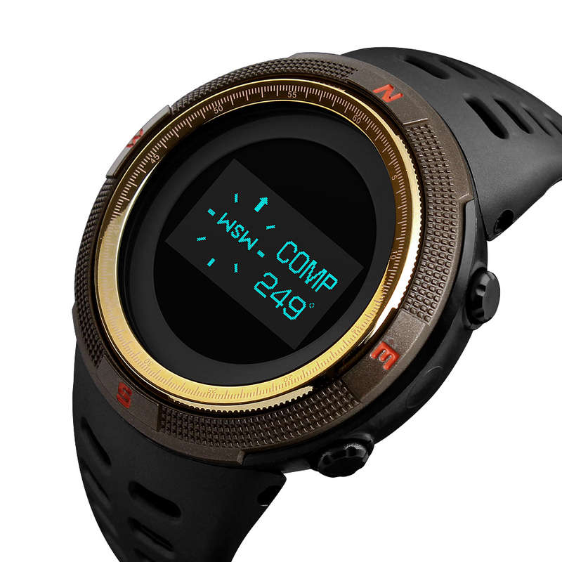 New SKMEI 1360 Compass Thermometer Countdown Pedometer Calorie OLED Digital Watc