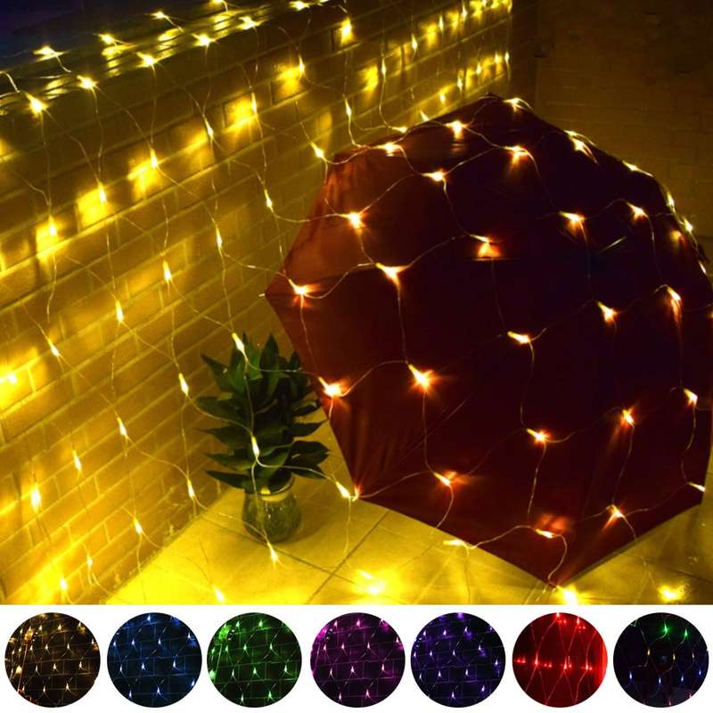 3x2M 200LED String Light Net Mesh Curtain Fairy Lamp Garden Wedding Part