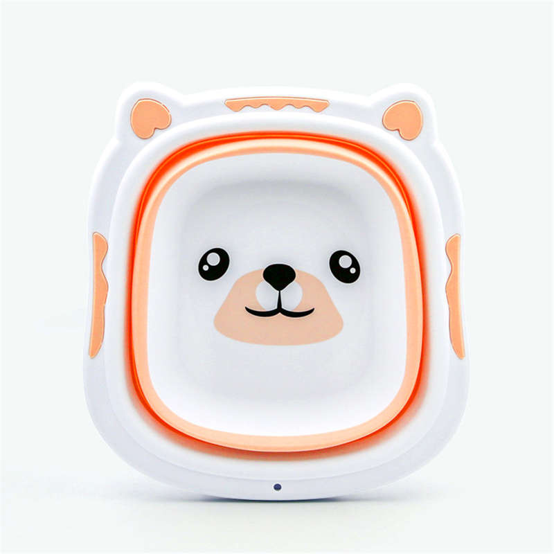 Baby Portable Folding Basin Washbasin For Kids Cute Cartoon Foldable Bath Tub