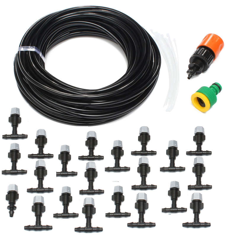 20m Hose Mist Cooling System Garden Water Drip Irrigation
