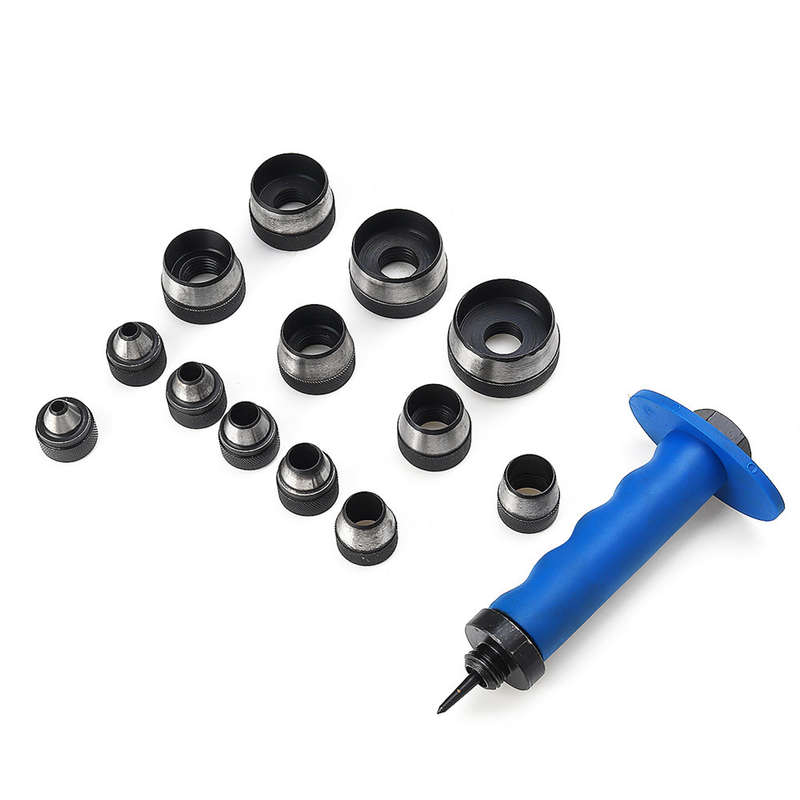 14pcs 5mm to 35mm Heavy Duty Leather Rubber Hollow Punches Set Hole Punch Tools