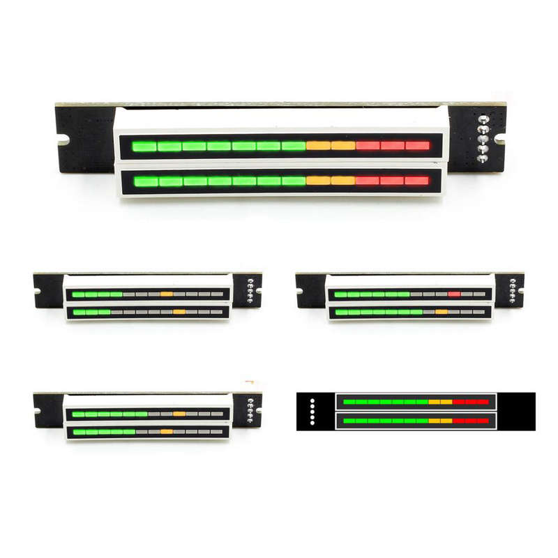 Mini Dual 12 Level Indicator VU Meter Stereo Amplifier Board Adjustable Light Speed Board With AGC M
