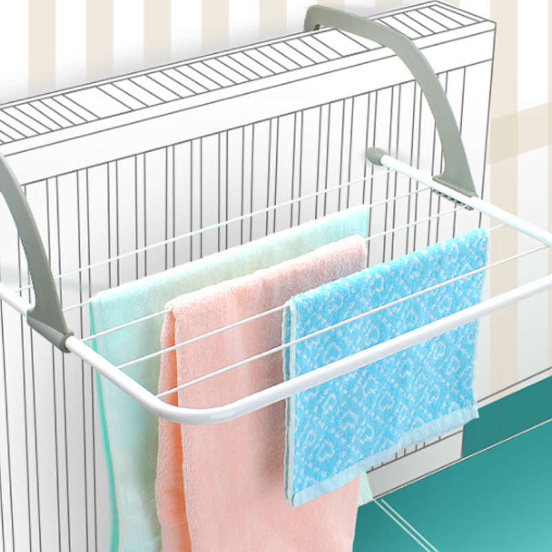 Folding Drying Rack Outdoor Portable Cloth Hanger Balcony Laundry Dryer Airer...-(Color Gray)