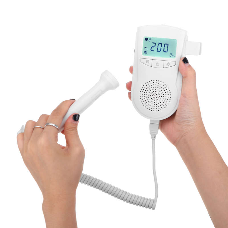 Fetal Doppler Baby Heart Sound Monitor LCD Digital Prenatal With 2MHz Radiation-free Safe Portable L