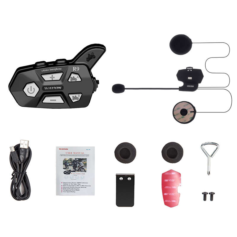 WAYXIN R9 1500M Universal Pairing bluetooth 4 Riders Helmet Intercom