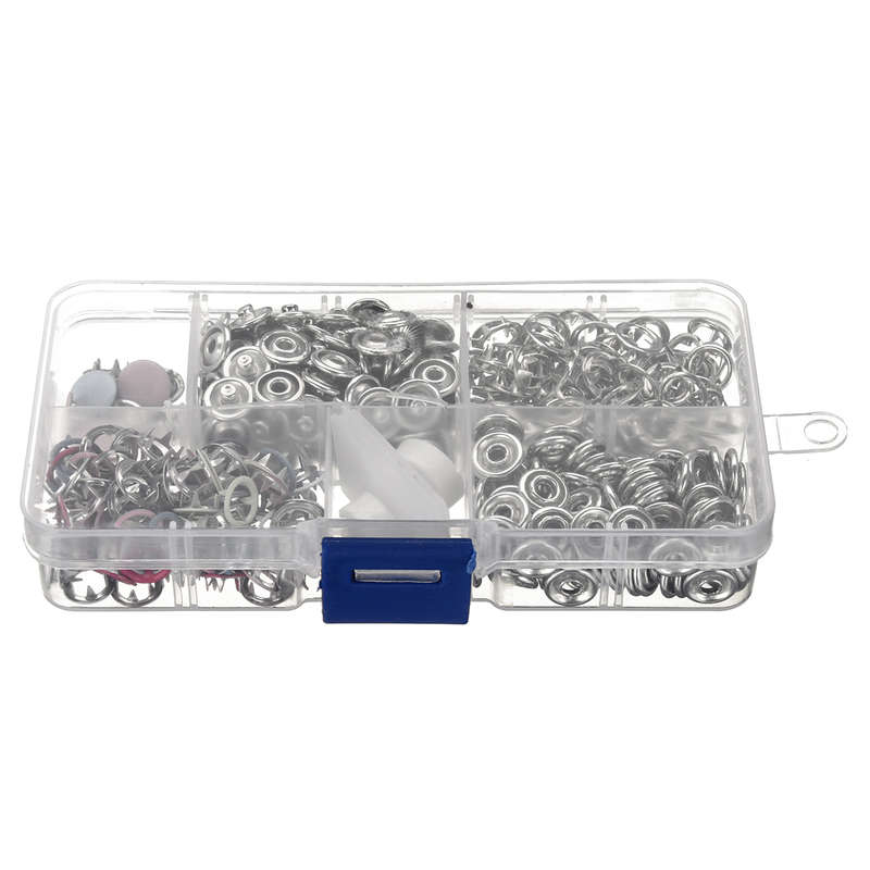 110 Set Metal Press Studs Sewing Button Clothing Snap Fasteners + Pliers Tools Fasteners Snap/Metal