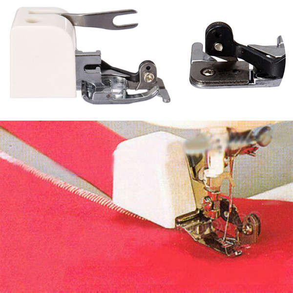 1 Side Cutter Zig Zag Sewing Machine Attachment Presser Foot Low Shank Cut & Hem Sharp...