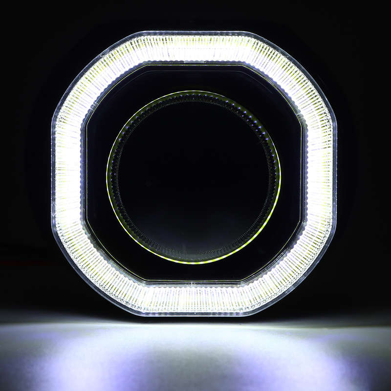 2.5 Incn Car COB LED Angel Eyes Halo Headlight Day Running Lights DRL HID Xenon Projector Lens Kit S