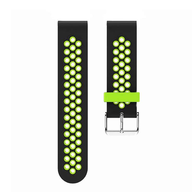 Bakeey 22MM Colorful Silicone Watch Band For Huawei Watch GT 2 46MM Version (Color Black+Green)