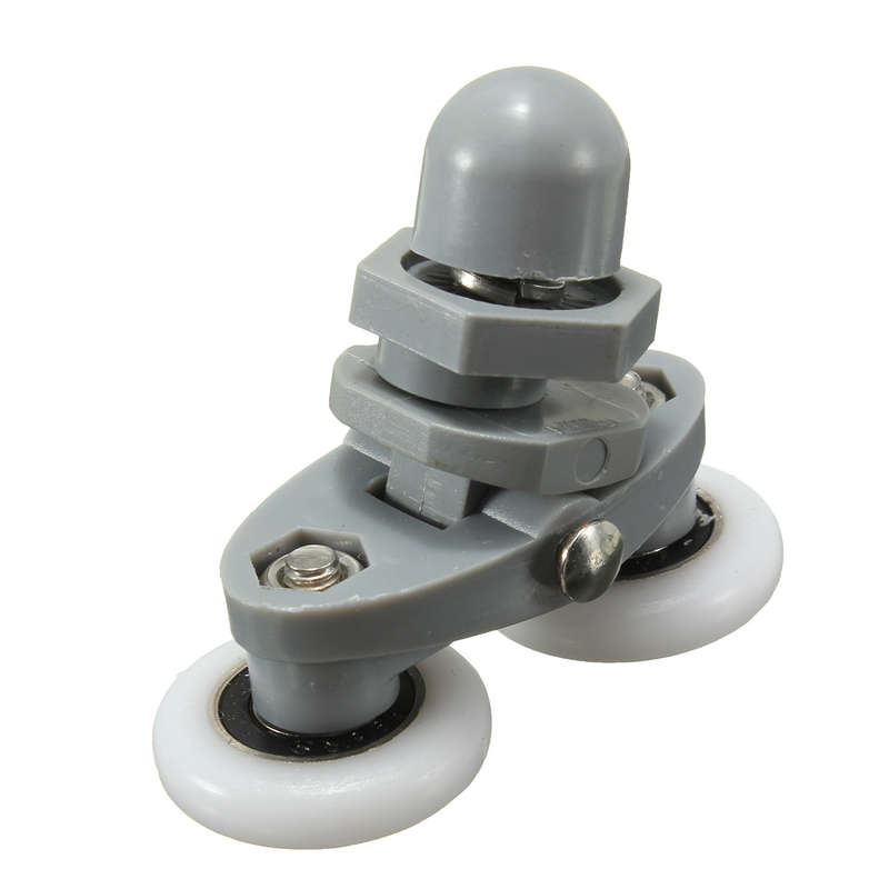 4PCS Twin Bottom Top Shower Door Rollers Pulleys Wheels Runner Slider 20mm Shower Faucet Accessories