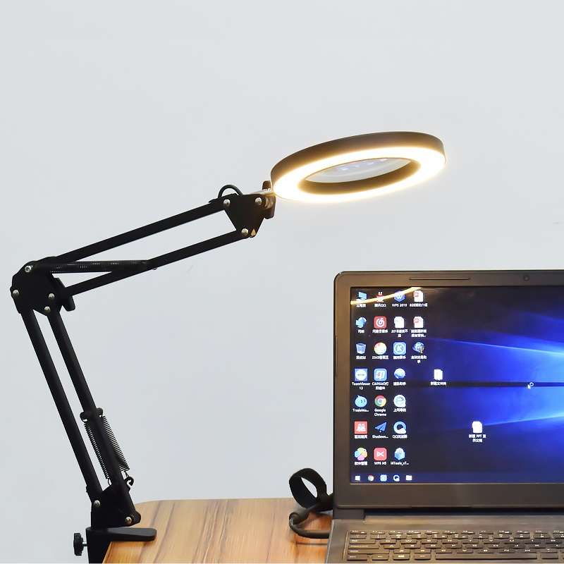 Daniu Lighting Led 5X 740Mm Magnifying Glass Desk Lamp With Clamp Hands Usb-Powered Led Lamp Magnifi