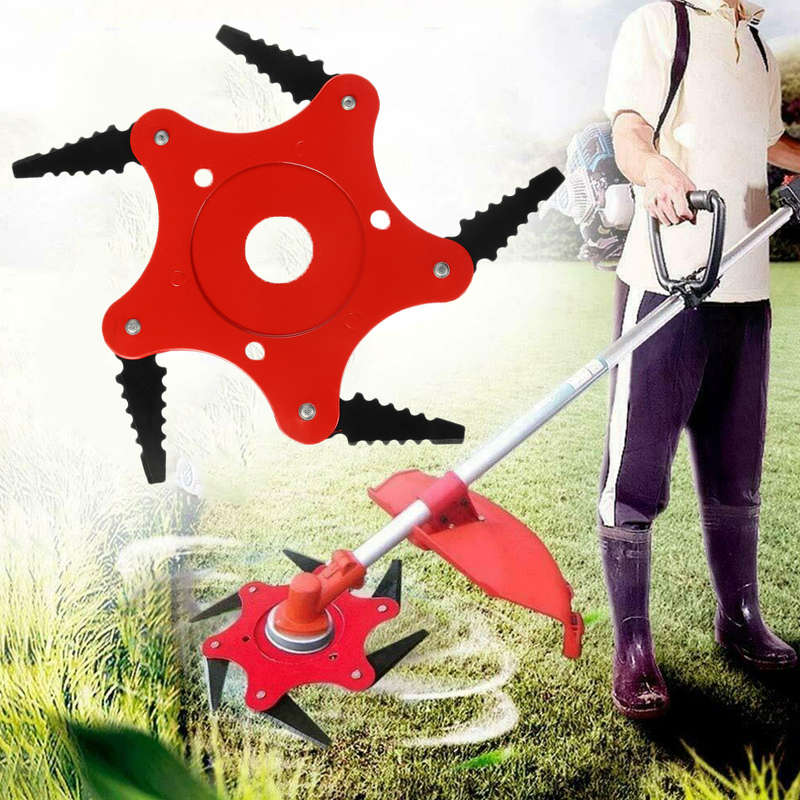 5 Steel Blades Razor Grass Trimmer Head 65Mn Lawn Mower Grass Cutter Brush Cutter Set (Size A)