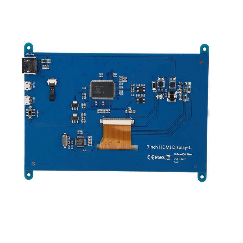 7 Inch Full View LCD IPS Touch Screen 1024*600 800*480 HD HDMI Display Monitor for Raspberr (Type A)