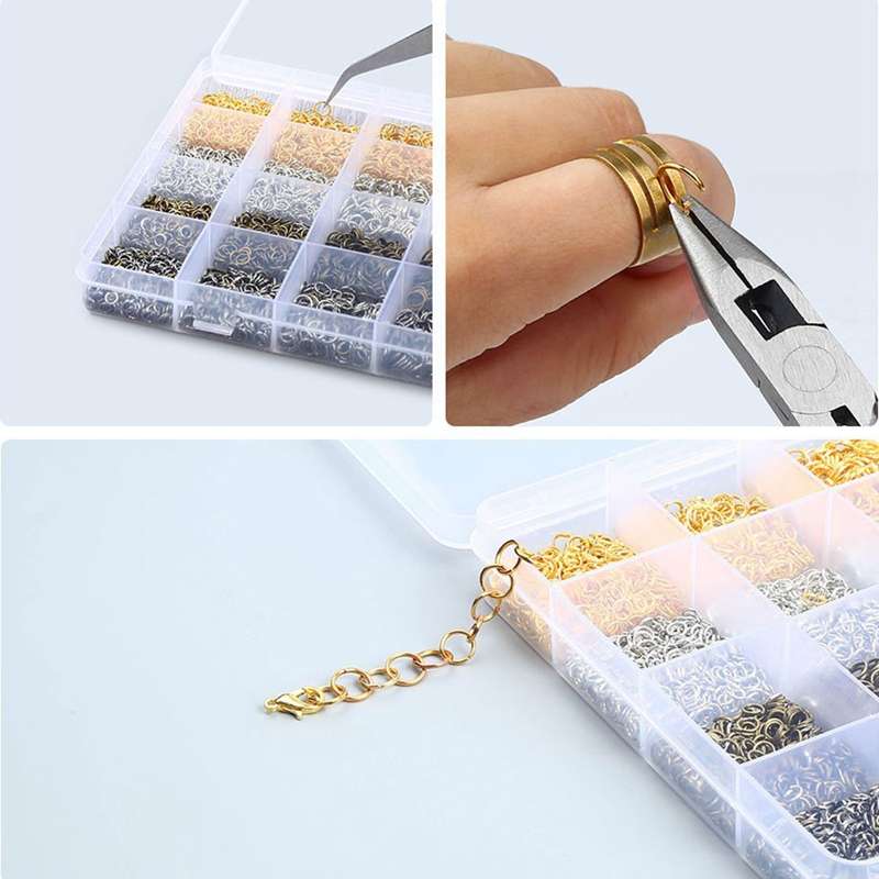 3143Pcs DIY Jewelry Findings Jewelry Making Starter Kit With Open Jump Rings Lobster Clasps, Jewelry