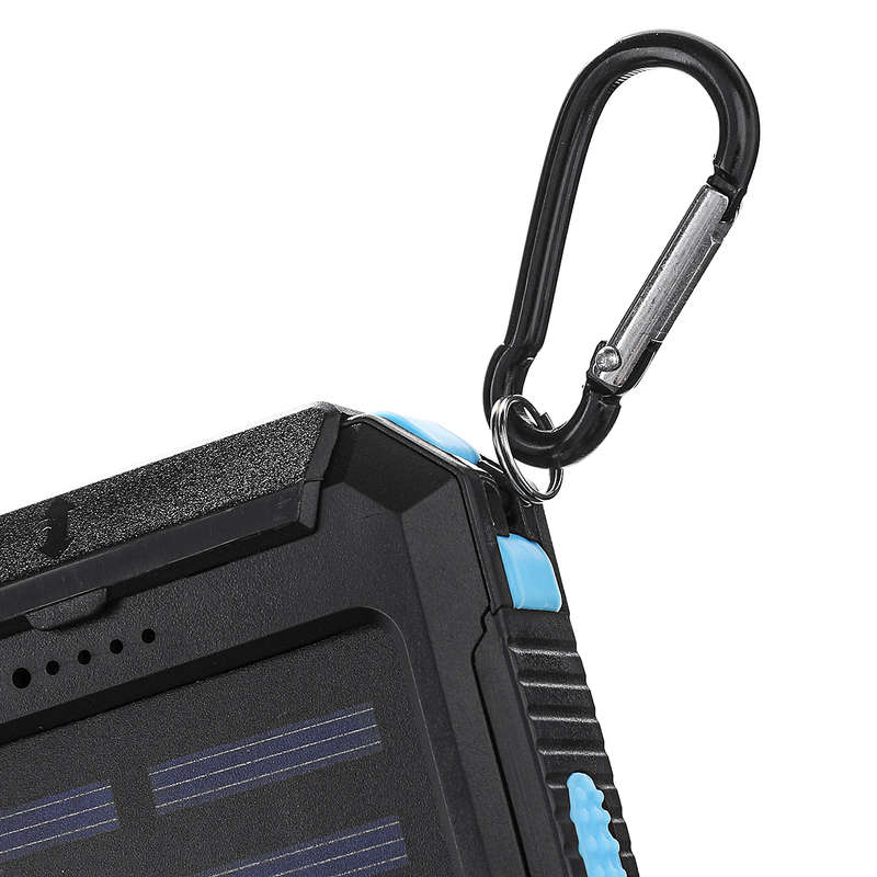 Electric Charging Solar Power Bank Case 2 LED Dual Ports Waterproof Power Bank For S (Color1 Orange)