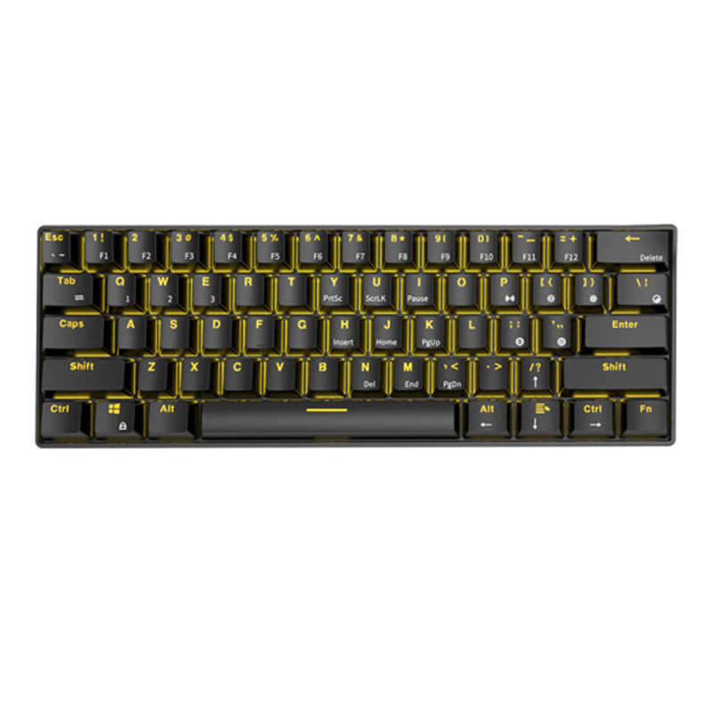 Royal Kludge RK61 bluetooth Wired Dual Mode 60% Golden / Ice Blue Backlit Mechanical Gaming Keyboard