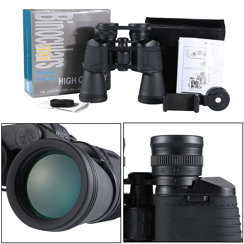 LUXUN 20x50 Binocular Outdoor Waterproof Antifogging HD Light Night Vision Binoculars Camping Tra...
