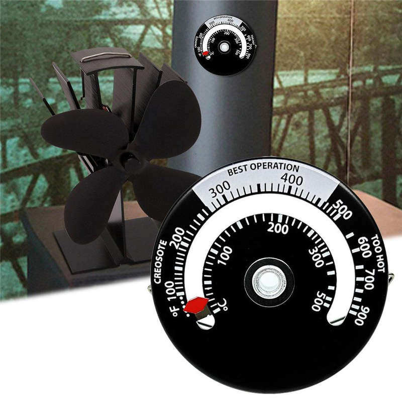IPRee Fireplace Burner Fan Thermometer Wood Burning Stove Large Display Temperature Logger Recorder