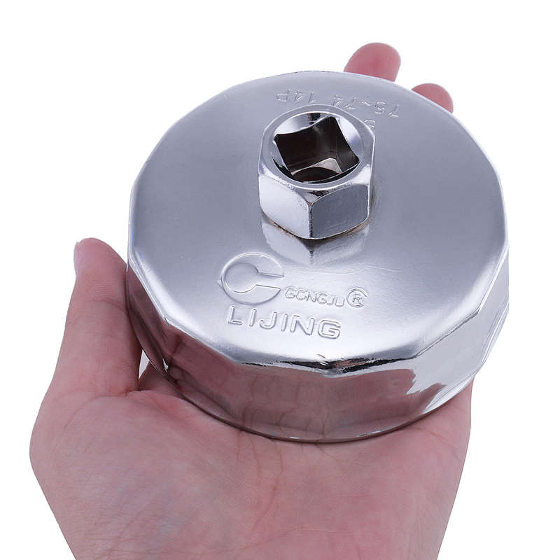 74Mm 14 Flutes Oil Filter Socket Wrench Cup Cap Removal Tool For Audi Toyota Vw