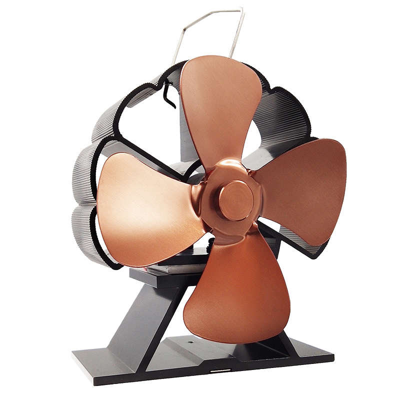4 Blade Stove Fan 160-210CFM 1300RPM Heat Powered Stove Fan for Wood Log Burner Firep (Color Bronze)