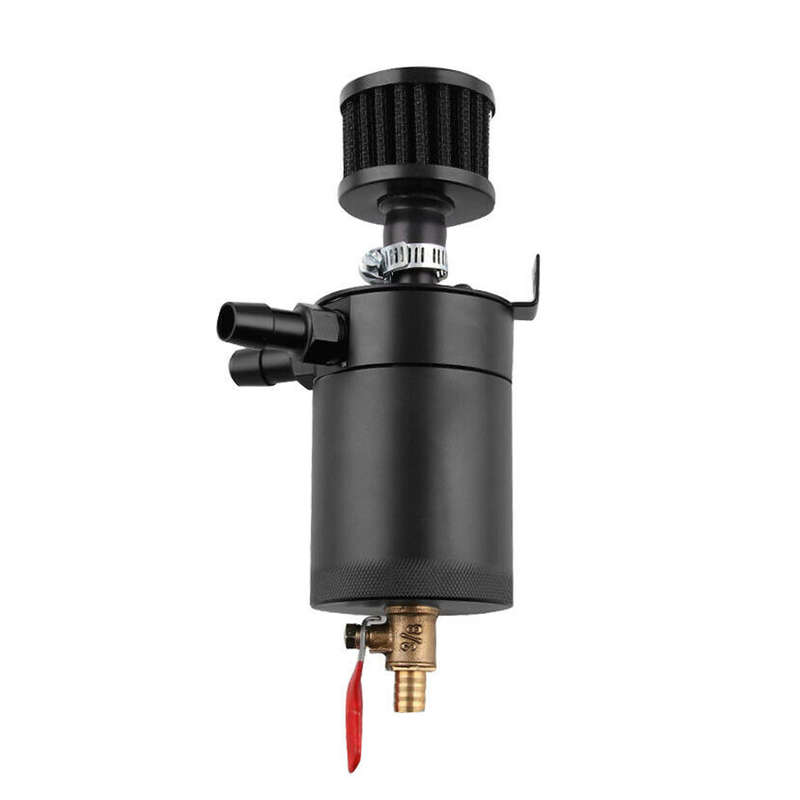 Universal 2-Port Oil Catch Can Tank Reservoir Fuel with