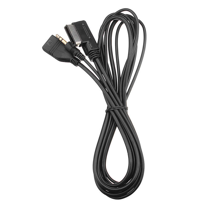 AMI MDI Music to 3.5mm AUX Audio Cable with USB Charger Port For VW Audi A4
