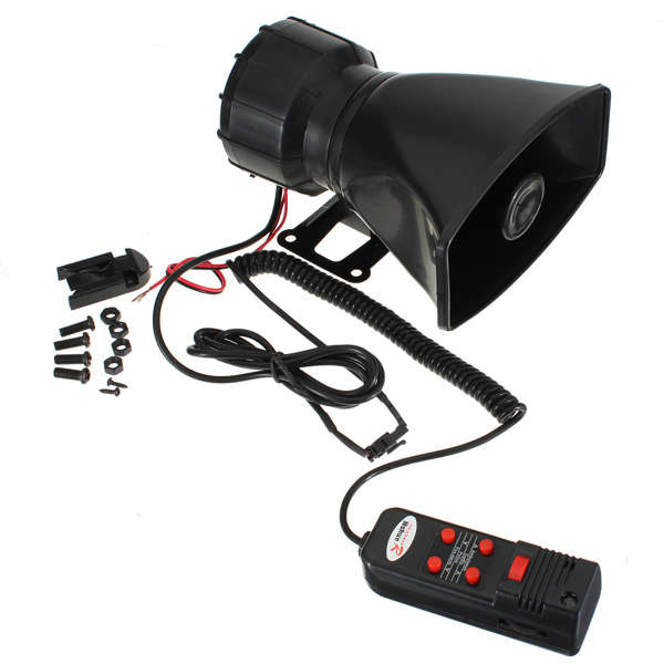 12V Loud Horn Siren 5 Sounds Tone PA System 60W for Car Auto Van Truck