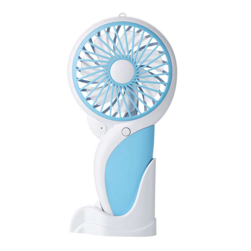 Well Star WT-N10 Handheld Mini USB Woodpecker Fan with Base LED Light Lamp Fan Rechargeable Air Cool