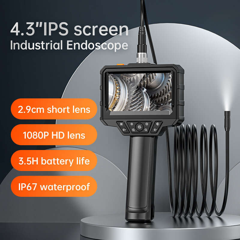 Inskam G40-M 1/5/10 Meter Industrial Endoscope with 1080P HD 8mm Lens 4.3 Inch IPS Screen 2000mAh Lo