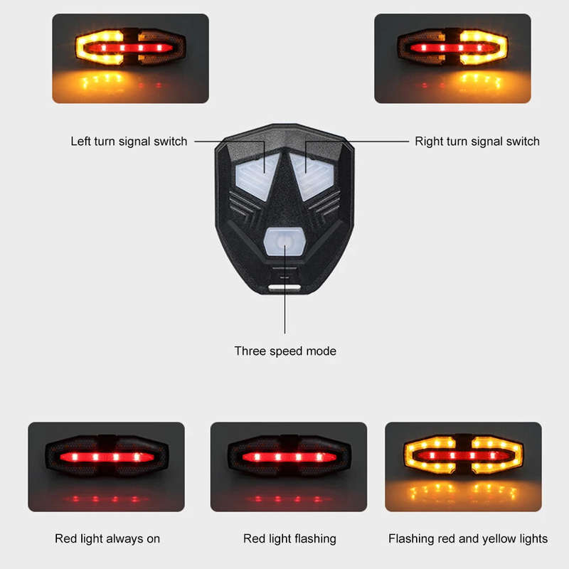 BENGGUO Bike Taillight 5 Light Modes USB-C Rechargeable Waterproof Wear-resistant Bicycle Rear Light