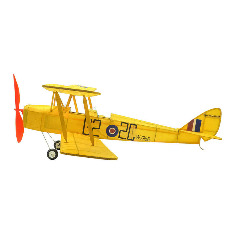Dancing Wings Hobby VA08 Rubber Powered 600mm Wingspan De Havilland DH.82 Tiger Moth Balsa Wood RC A