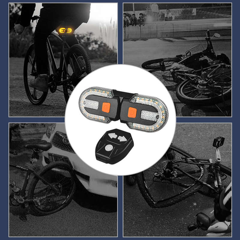Bicycle Turn Signal Light Wireless Remote Control Bike Taillight USB Rechargeable Bicycle Front Rear