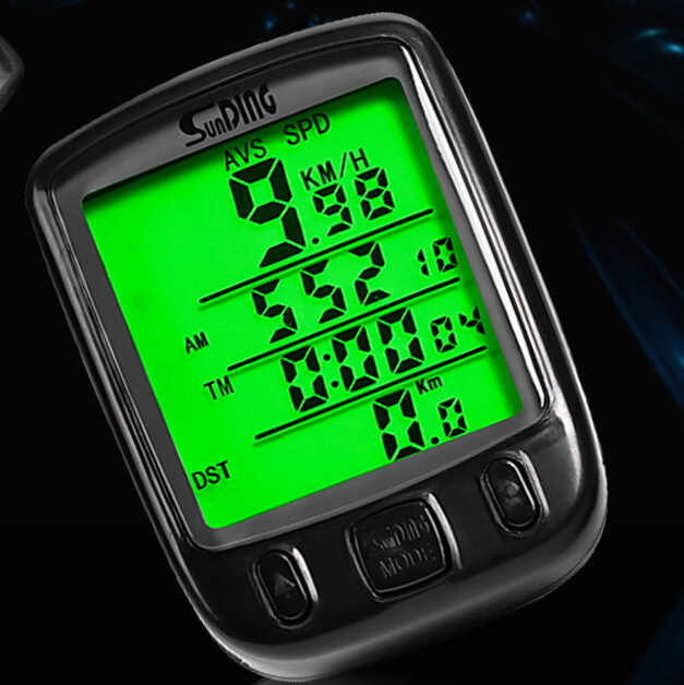 Waterproof LCD Display Cycling Bike Bicycle Computer Odometer Speedometer with Green Backlight bicyc