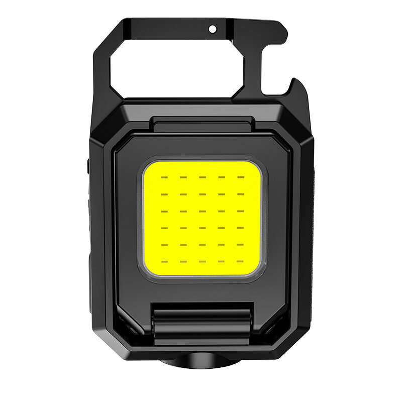 Mini LED Flashlight Keychain Light Double COB Lights with Magnet Built-in Battery USB Rechargeable W