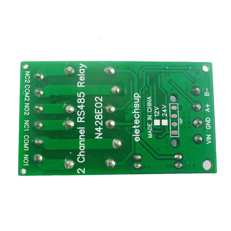 N428E02 DC 12V 2CH RS485 Modbus RTU Relay Module UART Serial Port Switch PLC Digital Output Expansio