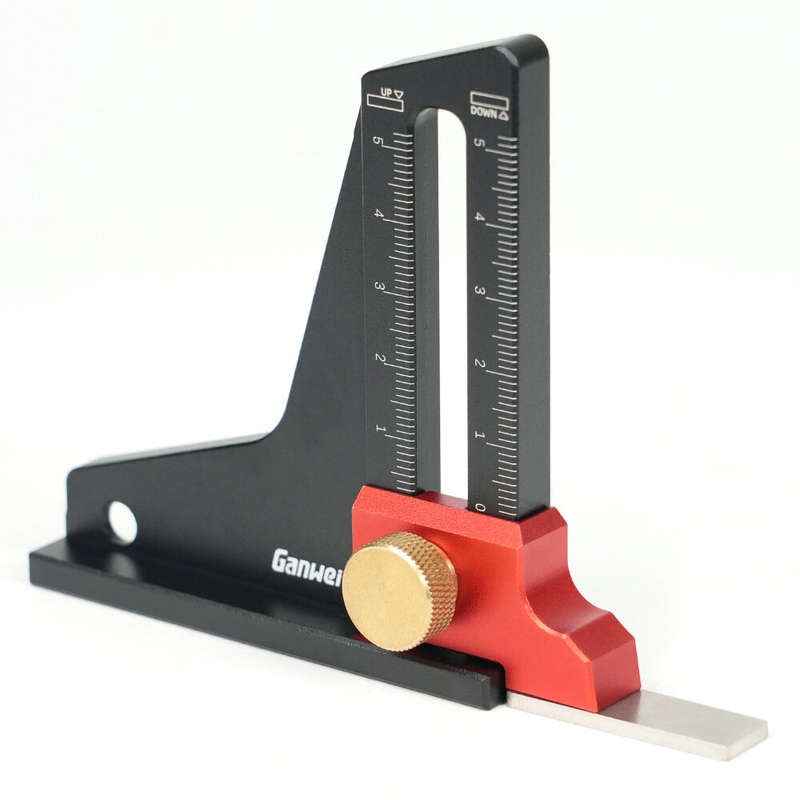 Woodworking Height Gauge Depth Measurement Tool Aluminum Alloy For Milling Cutter Trimming Machine S