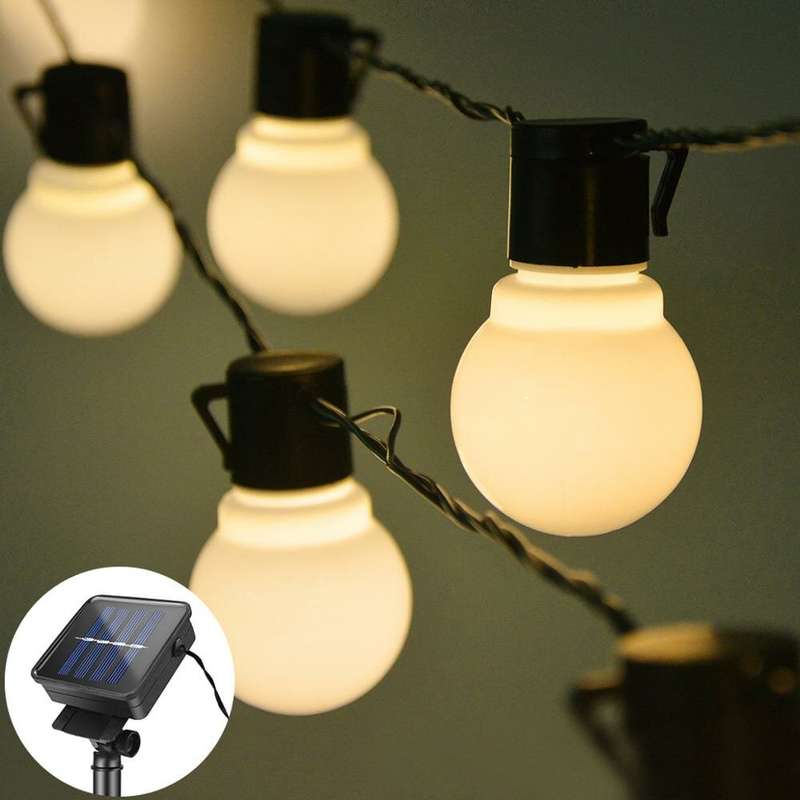 5M 20LED Globe Garland String Lights Outdoor Solar Lamp Home Garden Party Wedding Outdoor Fairy Ligh