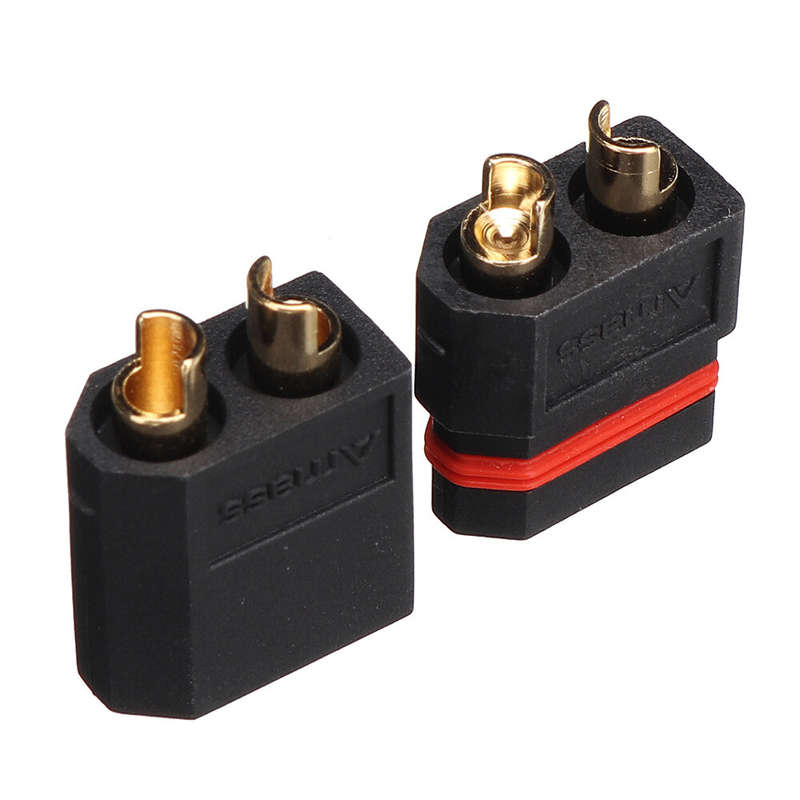 Amass XT60W Waterproof Plug Gold-Plated Black Bullet Connector Male and Female Plug for RC Drone