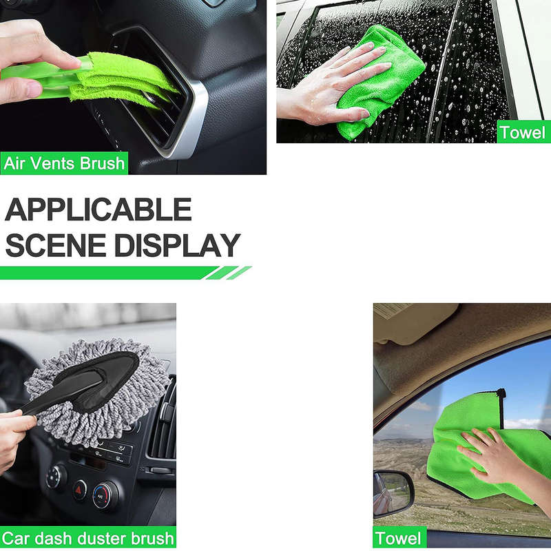 13-Piece Car Detailing Cleaning Kit Car Detailing Brush Wash Engine for Wheel Clean Kit Adjustable H