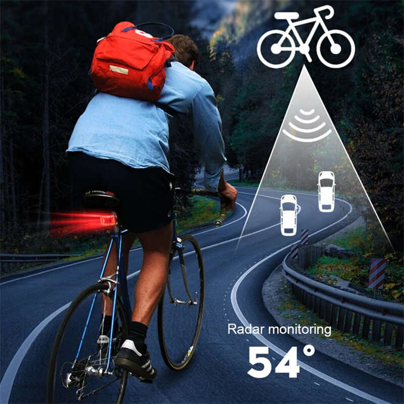BIKIGHT Bike Radar Taillight 1500mAh Battery 7 Light Modes 3 Radar Modes Type-C Rechargeable IP64 Wa
