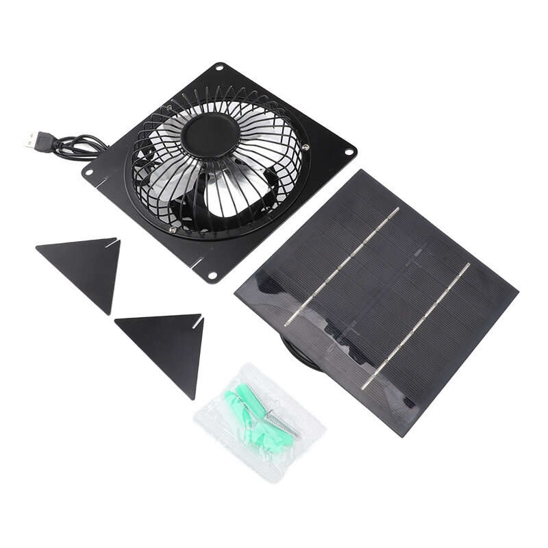 5W Monocrystalline Solar Panel Powered Fan Air Extractor Solar Exhaust Fan with Two Brackets for Out