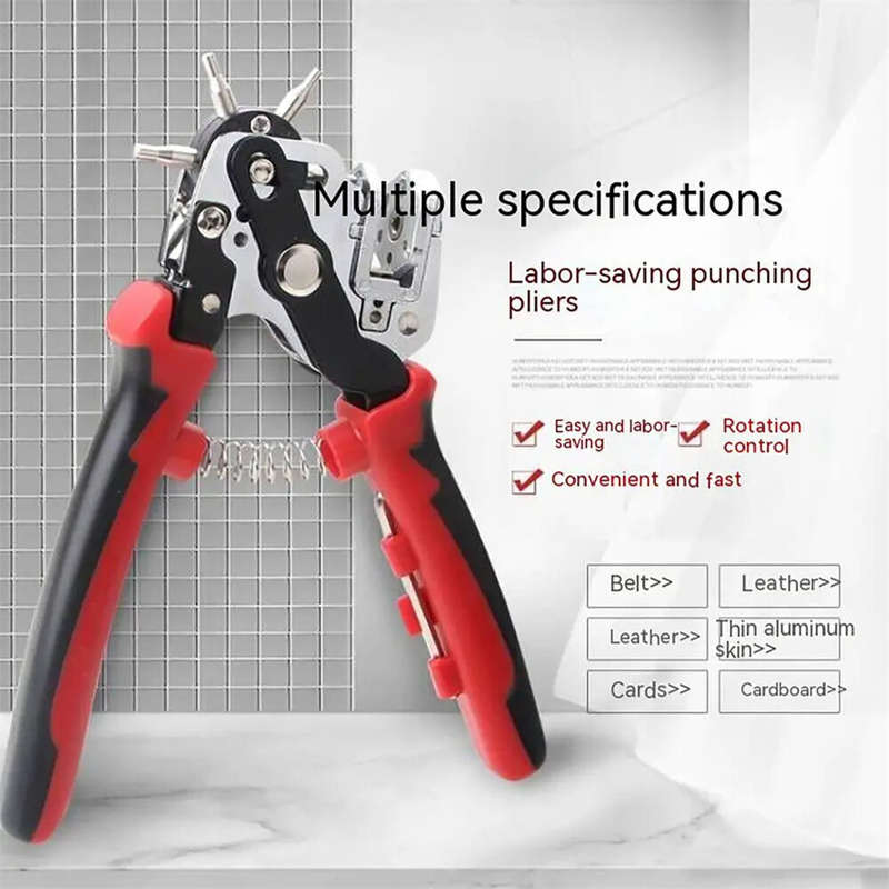 Multi-Size Hole Puncher 2/2.5/3/3.5/4/4.5mm Stainless Steel Professional Leather Punching Tool For D