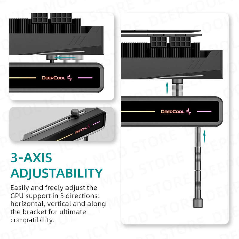 DeepCool ST500 ARGB Graphic Cards Holder for Graphic Cards Supportting DC5V VGA Holder 3-Axis Adjust