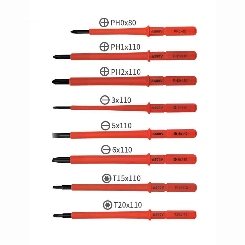 10 in 1 Insulated Screwdriver Set Home Maintenance Electrician Kit Anti Electric Red Ergonomic Handl