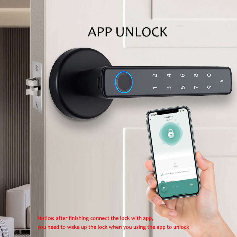 WAFU Tuya Biometric Smart Door Lock Electronic Digital Lock Password Fingerprint Keyless Entry Secur
