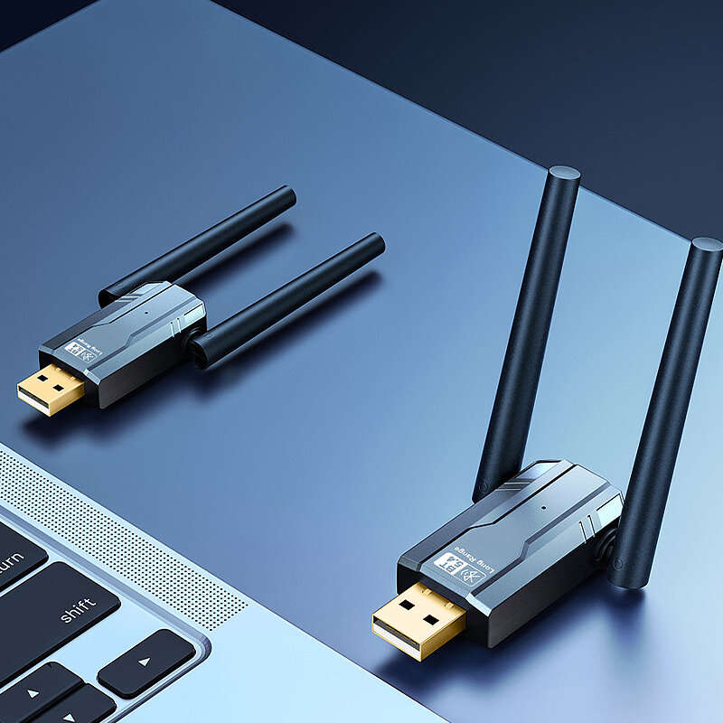bluetooth 5.4 USB Adapter 150M Dual Antenna Dongle for PC Wireless Mouse Keyboard Music Audio Receiv